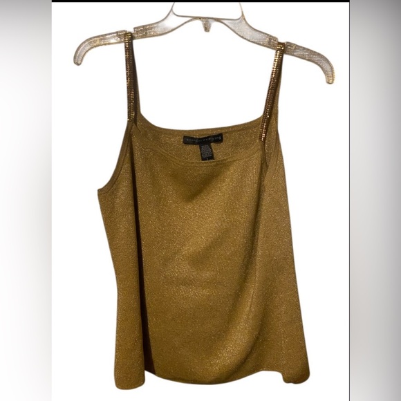 Spenser Evening Tops - Spenser Evening Gold Spaghetti Strap Top Size L